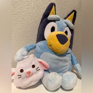 Easter Bluey Plush with Small White Bunny Pouch